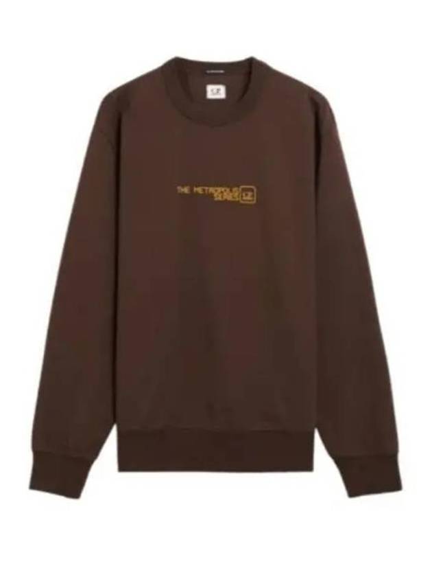 Stretch Fleece Crew Neck Sweatshirt Brown - CP COMPANY - BALAAN 2