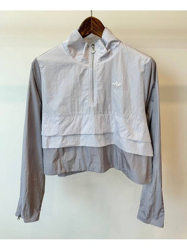 Half zip up anorak crop windbreaker top FU3835 gray WOMENS - ADIDAS - BALAAN 1