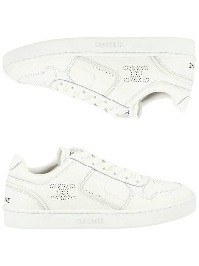 logo on leather low top sneakers white - CELINE - BALAAN 2