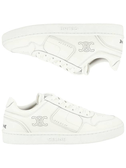 logo on leather low top sneakers white - CELINE - BALAAN 2