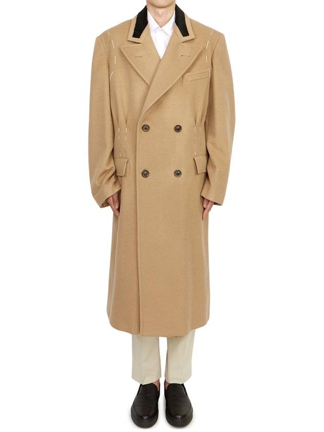 Men's Wool Double Coat Beige - MAISON MARGIELA - BALAAN 2