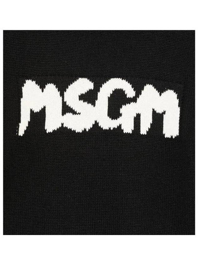 Kids Logo Cotton Jacquard Sweater Black - MSGM - BALAAN 2