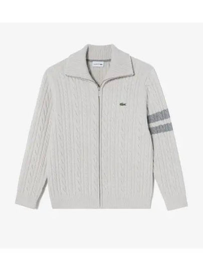 Men s cable zip up cardigan cream - LACOSTE - BALAAN 1