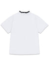 Frill Slim Half Neck Short Sleeve T-Shirt White MCSS24ST4WH - MACKY - BALAAN 3