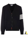 Milano Stitch 4-Bar Cardigan Black - THOM BROWNE - BALAAN 2