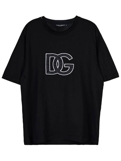 Logo Print Cotton Short Sleeve T-Shirt Black - DOLCE&GABBANA - BALAAN 2