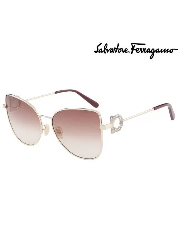 Ferragamo Sunglasses SF296SR 703 Cat s Eye Metal Women - SALVATORE FERRAGAMO - BALAAN 2