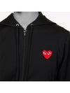 Women's Red Waffen Zip Up Hoodie Black - COMME DES GARCONS PLAY - BALAAN 7