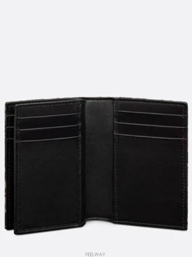 Oblique Jacquard Bifold Card Wallet Beige Black - DIOR - BALAAN 6