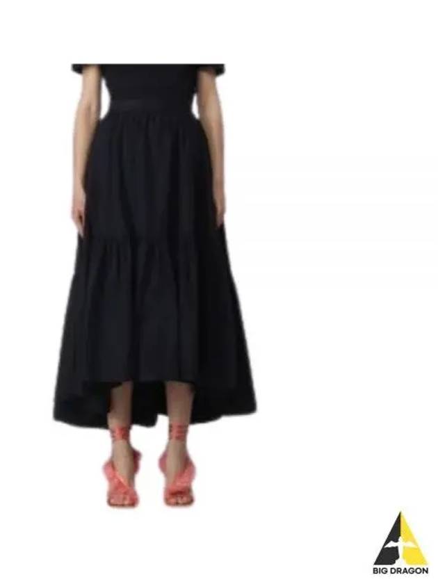 Maxi Frill High Waist A-line Skirt Black - PATOU - BALAAN 2