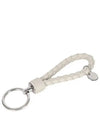 Intrecciato Logo Tag Leather Key Holder White - BOTTEGA VENETA - BALAAN 2