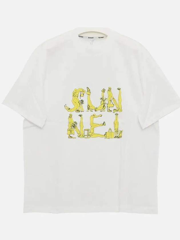 Classic Logo Figure Short Sleeve T-Shirt White - SUNNEI - BALAAN 4