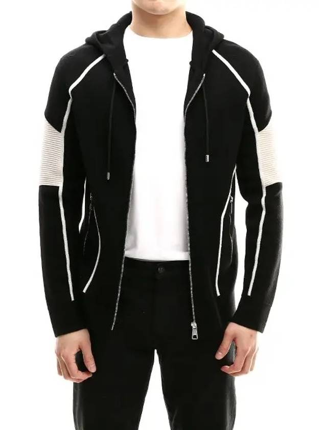 Biker knit hooded zip up black PBMA404C - NEIL BARRETT - BALAAN 4