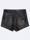 Women's High Shine Leather Shorts Black - COURREGES - BALAAN.