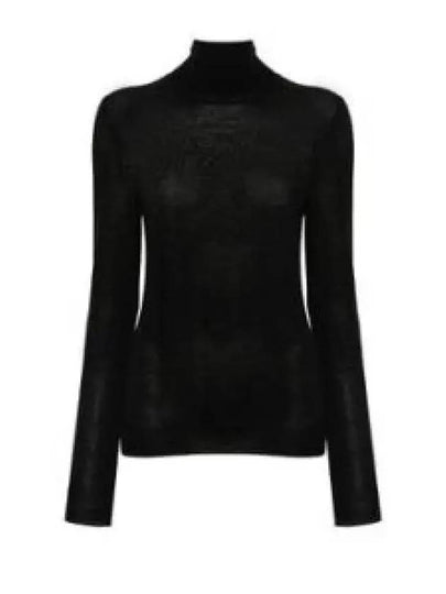 Cassandre Wool Turtle Neck Black - SAINT LAURENT - BALAAN 2