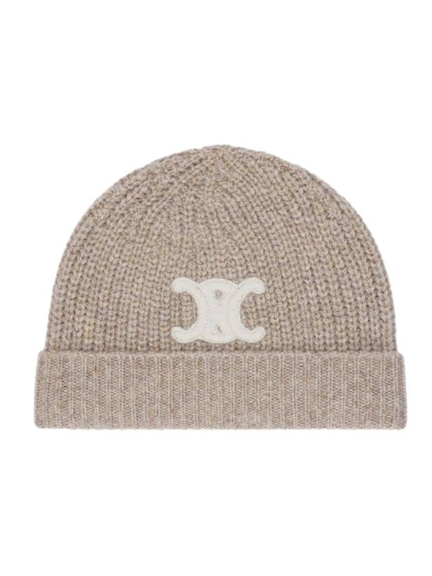 Triomphe Cashmere Seamless Beanie Sand - CELINE - BALAAN.