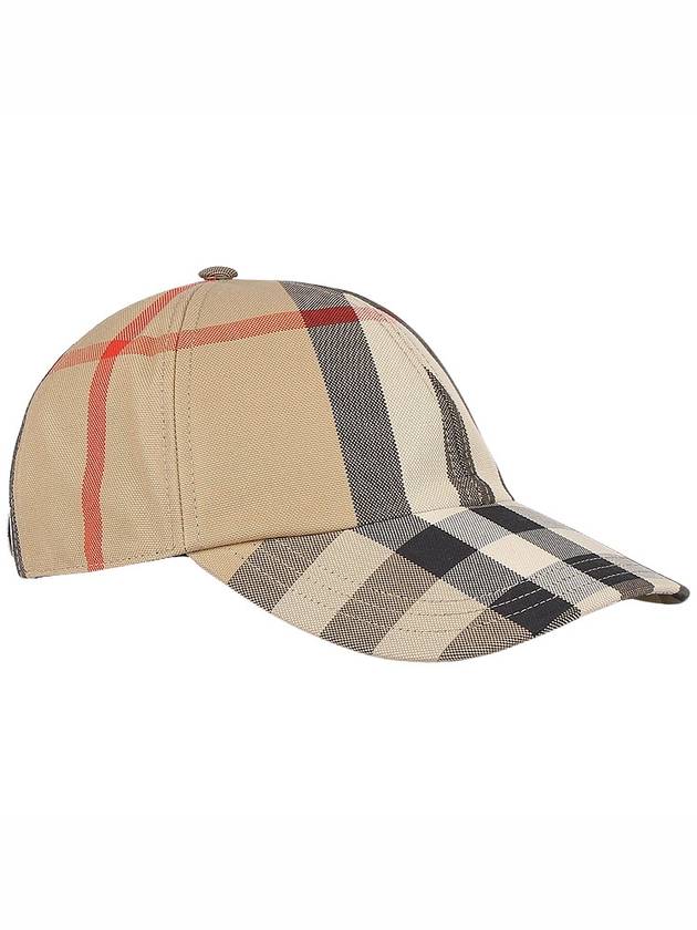 Embroidered Logo Check Cotton Ball Cap Beige - BURBERRY - BALAAN 5