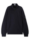 Men's Lens Wappen Fleece Half Zip Up Sweatshirt Navy - CP COMPANY - BALAAN 2