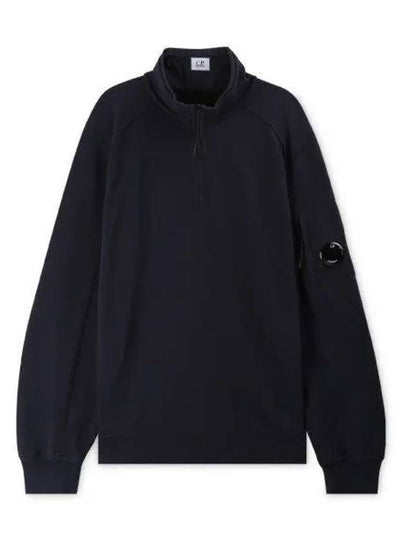 Men's Lens Wappen Fleece Half Zip Up Sweatshirt Navy - CP COMPANY - BALAAN 2