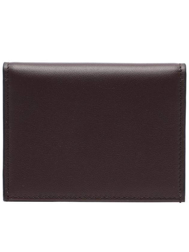 Men's Leather V Logo Signature Card Wallet Brown - VALENTINO - BALAAN 5