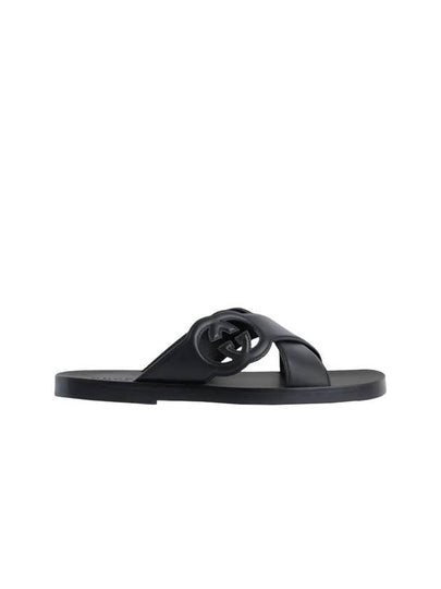 Interlocking G Slide Sandals Black - GUCCI - BALAAN 2