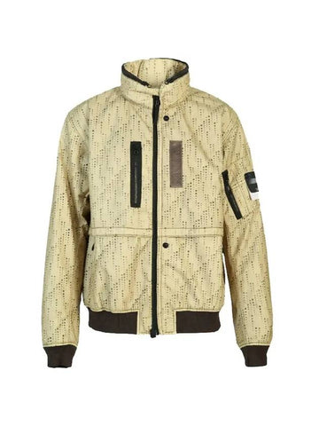 Wappen Geometric Zip-up Jacket Light Khaki - STONE ISLAND - BALAAN 1