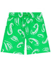 Kids Logo Pattern Short Pants Green S4MSJBBE245 080 - MSGM - BALAAN 1