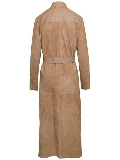 Brown Belted Trench Coat In Suede Woman - GOLDEN GOOSE - BALAAN 2