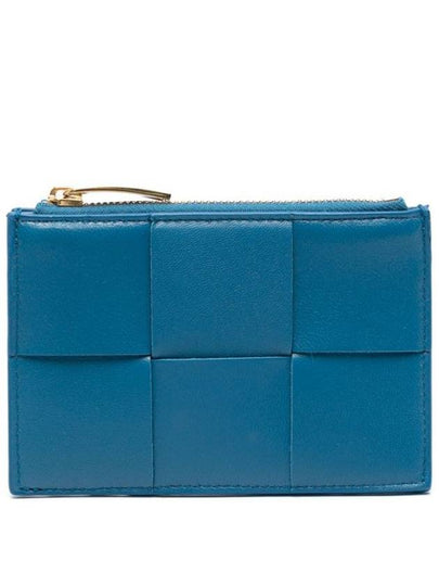 Intrecciato Cassette Zipper Card Wallet Blue - BOTTEGA VENETA - BALAAN 2