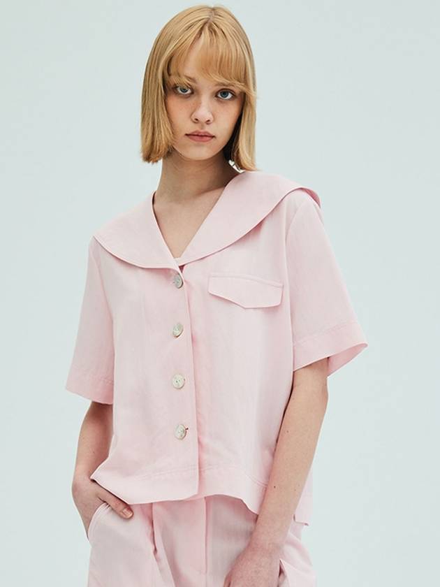 Sailor Collar Stitch Blouse Pink - OPENING SUNSHINE - BALAAN 5