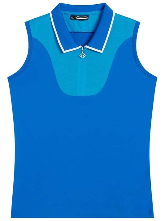 Women's Annika Sleeveless PK Shirt Navy - J.LINDEBERG - BALAAN 2