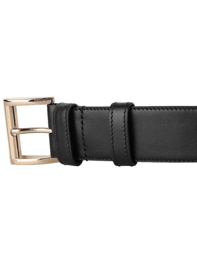 Triangle Logo Plaque City Leather Belt Black - PRADA - BALAAN 6