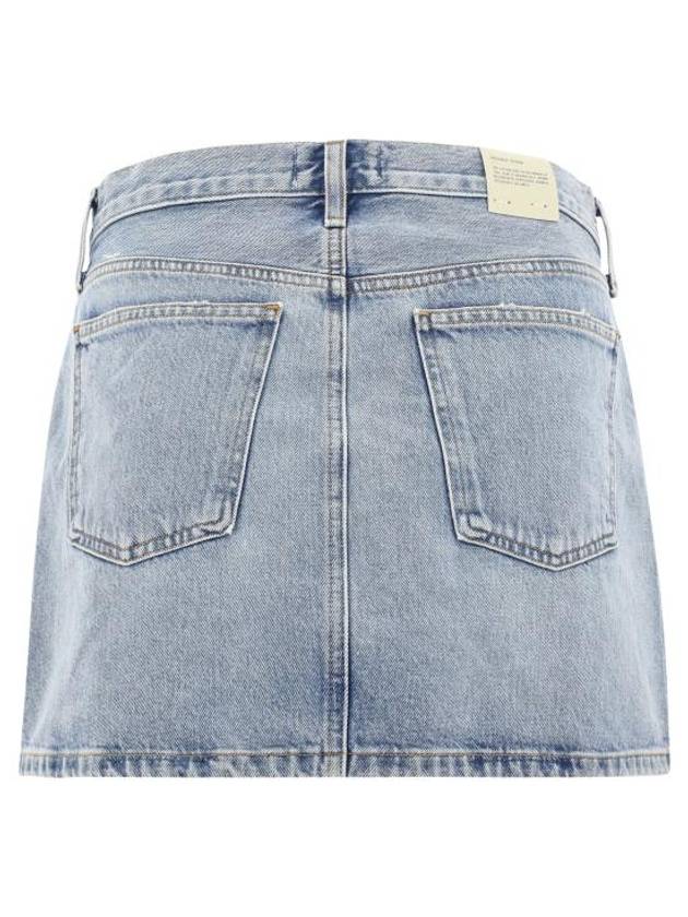 Women's Liv Denim Short H-Line Skirt Light Indigo - AGOLDE - BALAAN 3