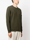 Brushed Cotton Fleece Garment Dyed Crewneck Sweatshirt Olive Green - STONE ISLAND - BALAAN 5