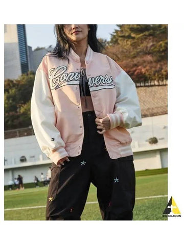 Vintage Varsity Jacket Soft Pink 10026912 A01 - CONVERSE - BALAAN 1