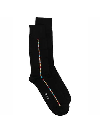 Signature Stripe Central Trim Socks Black - PAUL SMITH - BALAAN 1