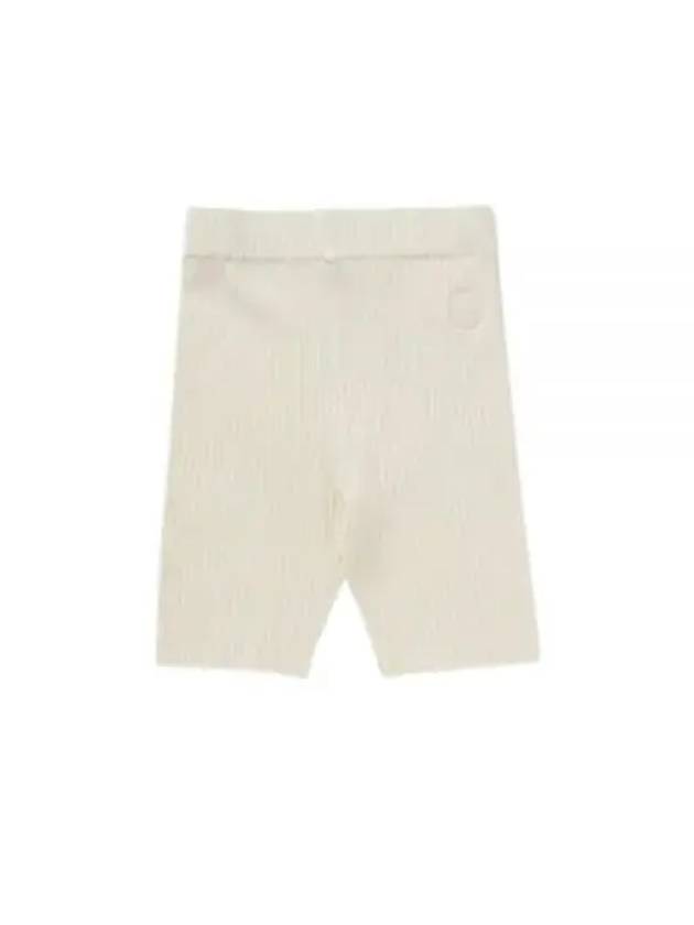 24 SRHWC Ribbed Biker Short Cream SH009S410SC Shorts - SPORTY & RICH - BALAAN 1