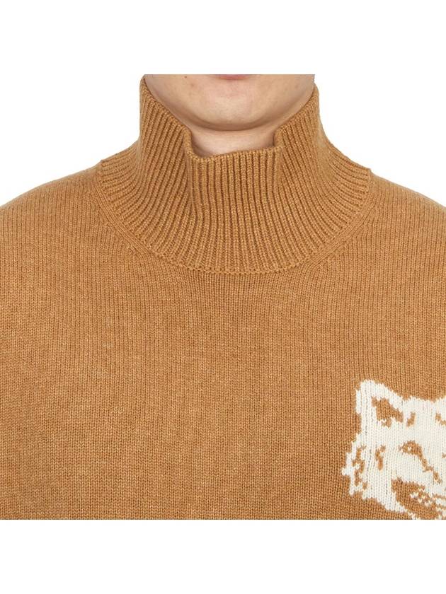 Fox Head Intarsia Comfort High Neck Knit Top Sequoia - MAISON KITSUNE - BALAAN 6