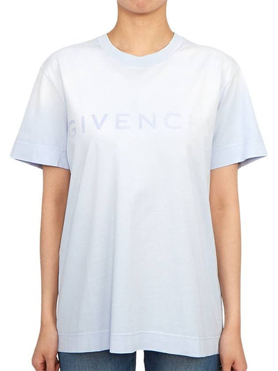 Logo Cotton Short Sleeve T-shirt Baby Blue - GIVENCHY - BALAAN 2