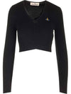 Bea Cropped V-Neck Knit Top Black - VIVIENNE WESTWOOD - BALAAN 2