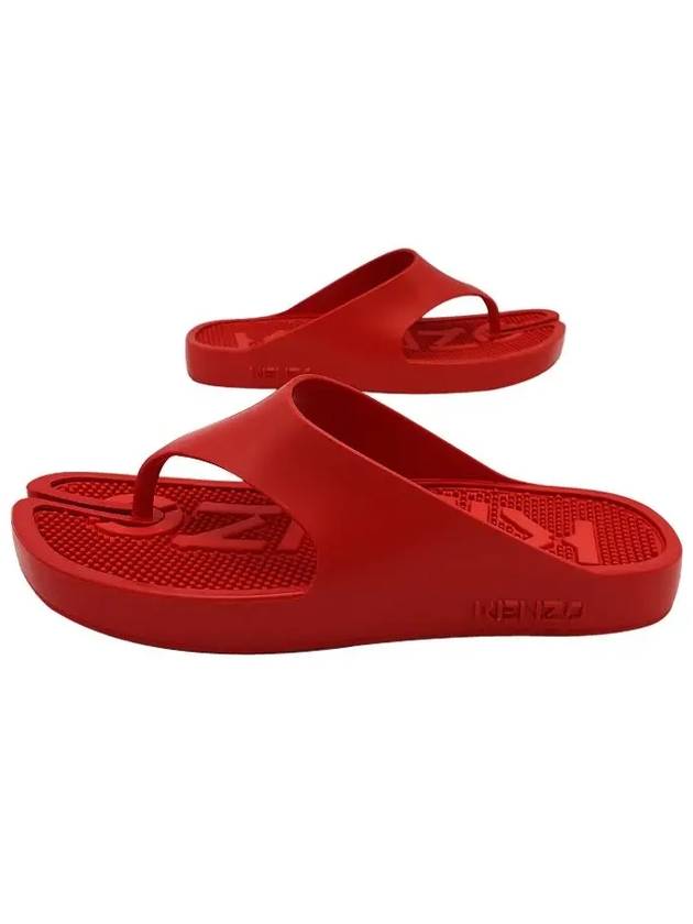 K Beach Rubber Flip Flops Red - KENZO - BALAAN 5