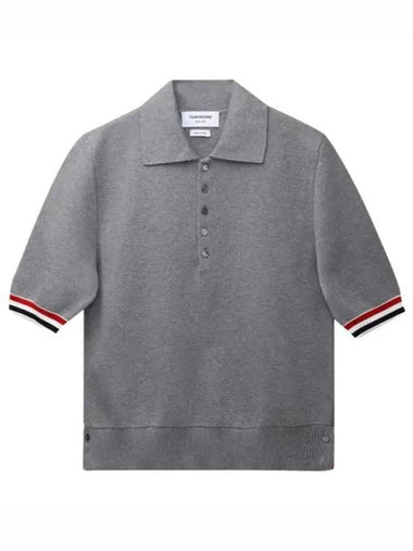 RWB trim Milano stitch short sleeve collar tie - THOM BROWNE - BALAAN 1