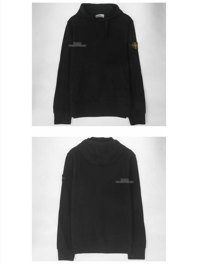 Wappen Patch Garment Dyed Hoodie Black - STONE ISLAND - BALAAN 6