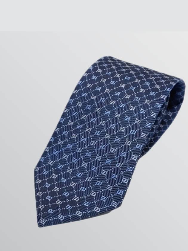 GG Dot Pattern Silk Tie Blue Silver - GUCCI - BALAAN 3