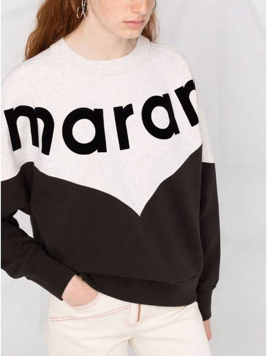 Houston Two-Tone Logo Cotton Sweatshirt Black - ISABEL MARANT ETOILE - BALAAN 2