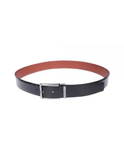 Square Reversible Leather Belt Black - SALVATORE FERRAGAMO - BALAAN 2