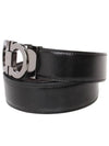 Double Gancini Reversible Leather Belt Black Auburn - SALVATORE FERRAGAMO - BALAAN 3