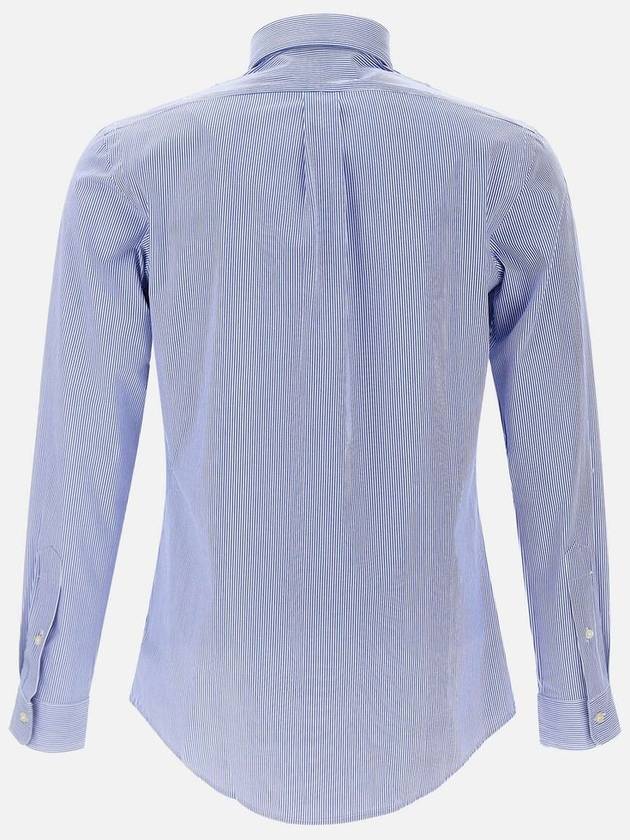 Embroidery Pony Logo Striped Poplin Long Sleeve Shirt Blue - POLO RALPH LAUREN - BALAAN 4