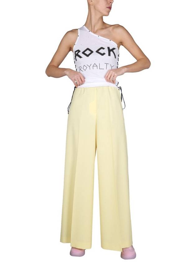 Women's Logo Tape Wide Pants Yellow - STELLA MCCARTNEY - BALAAN 3