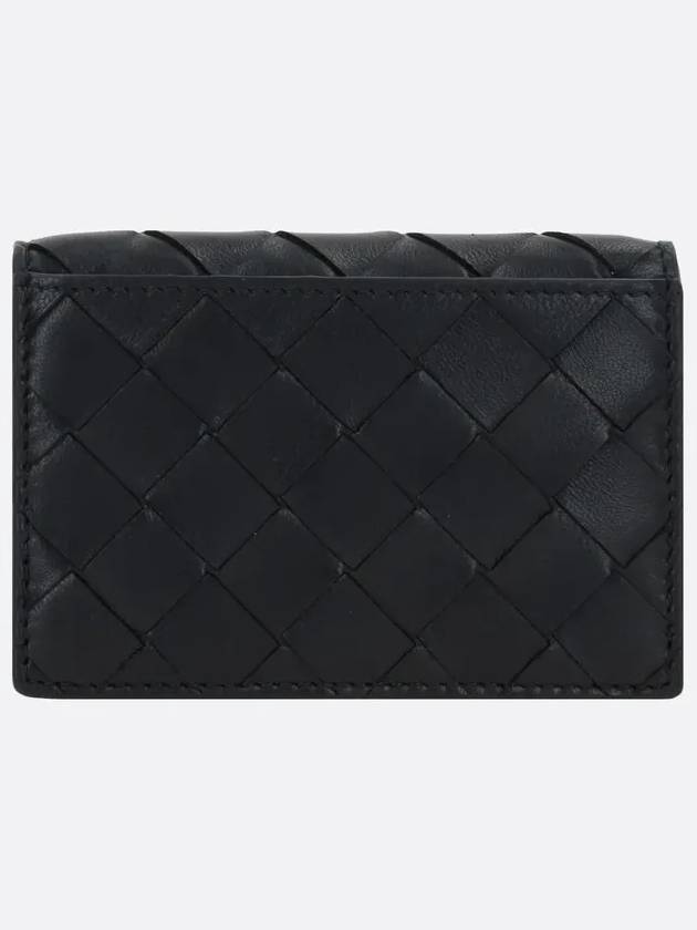 Intrecciato Flap Business Card Wallet Black - BOTTEGA VENETA - BALAAN 5